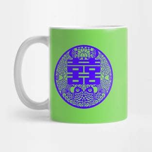 Double Happiness Lime Green with Deep Purple Symbol - Happy Hong Kong Mug